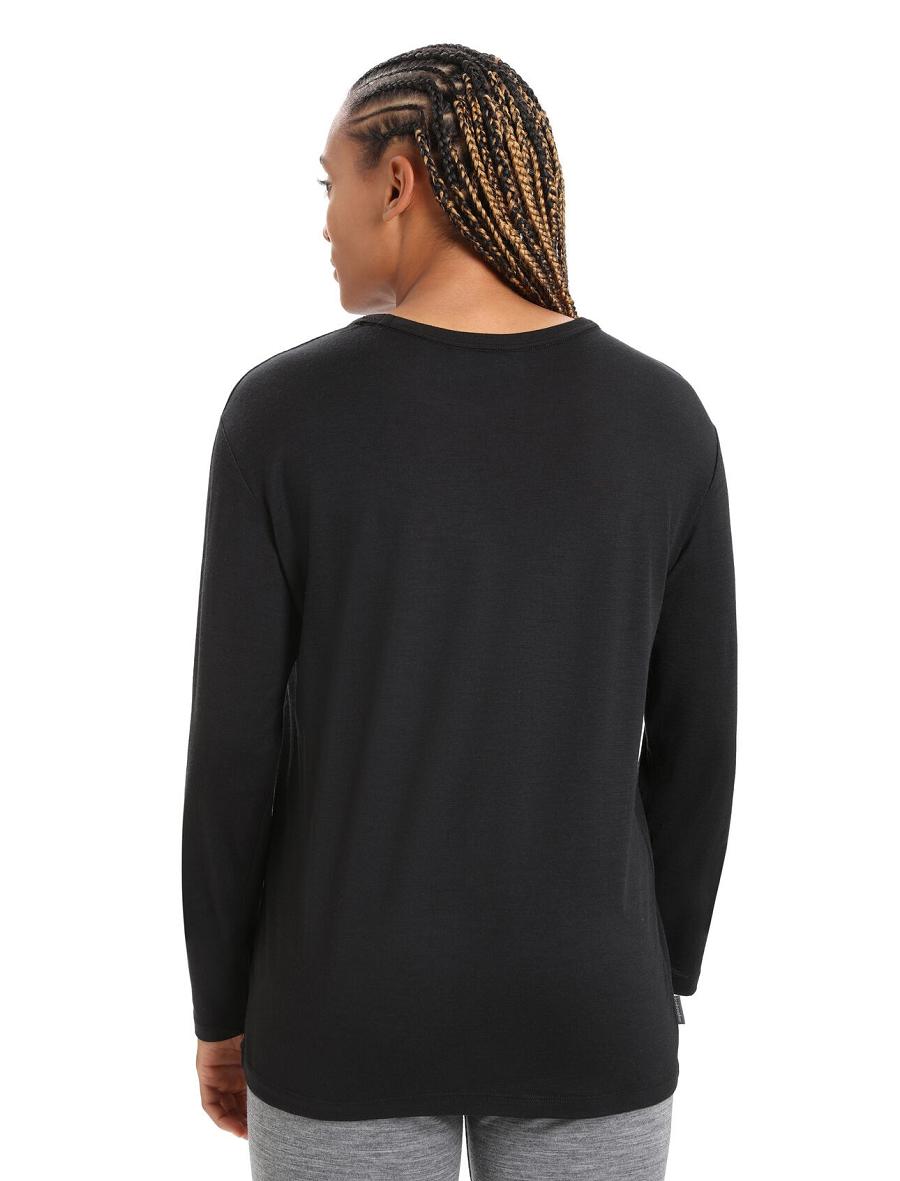 Long Sleeve Icebreaker Merino Granary T-Shirt Femme Noir | FR 1639GSOL